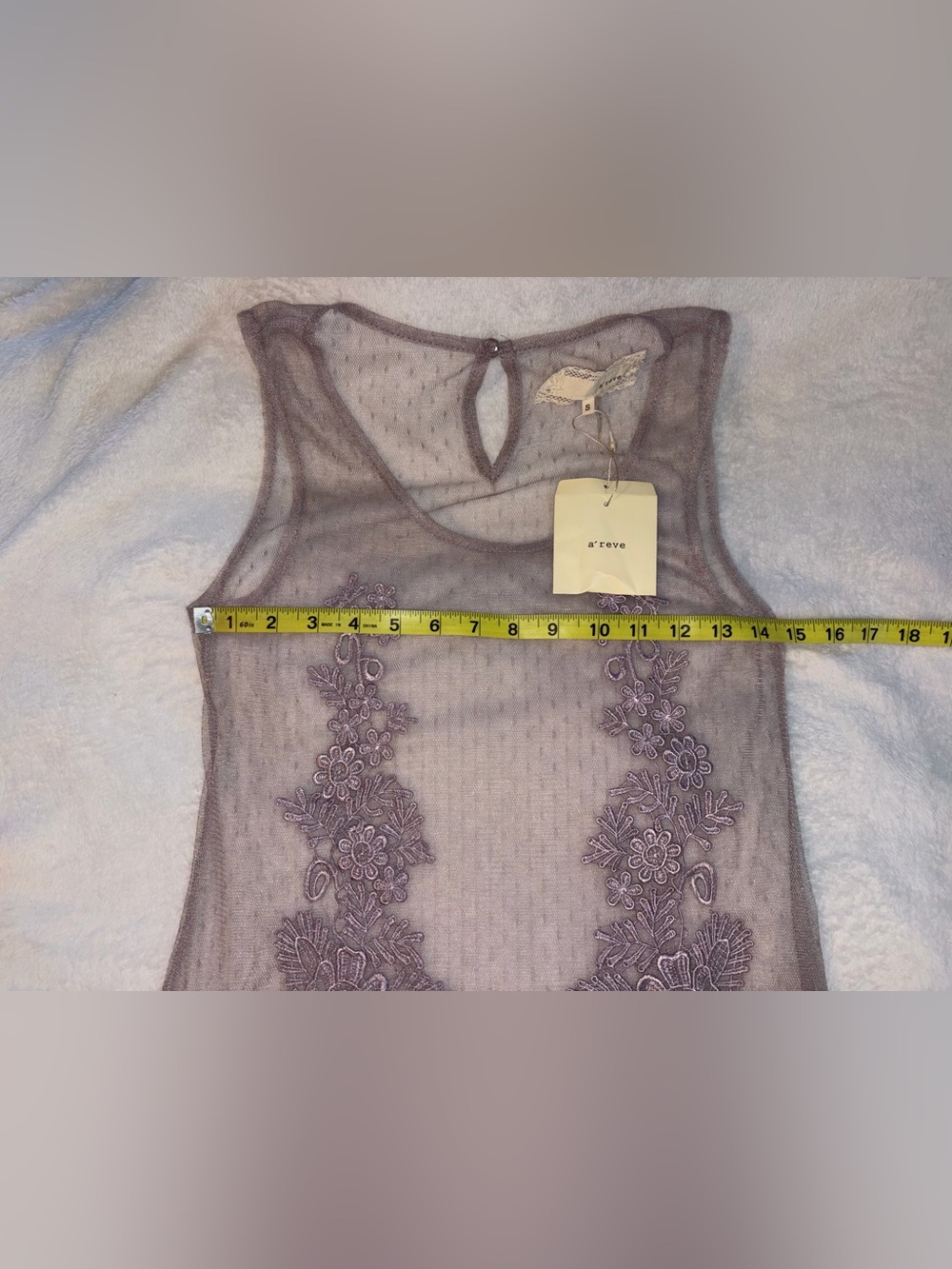 AREVE Mesh Lace Sleeveless Tank Dress/Tunic Sz S NWT! - Picture 4 of 7